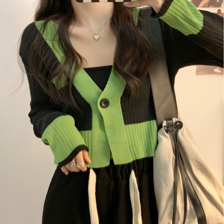 NUZIRO  Áo khoác cardigan dệt kim mỏng dáng ôm phong cách Hàn Quốc cho nữ