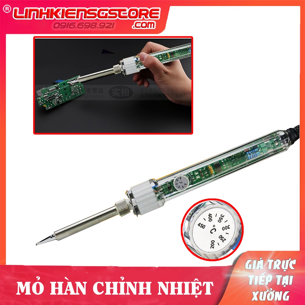 Mỏ Hàn Chỉnh Nhiệt Trong Suốt NO.907S Phiên Bản Tốt Nhất 60w