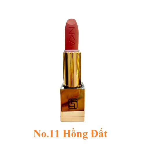 Son Nhật Kim Anh Laura Sunshine chính hãng Golden Velvet Lipstick vỏ màu vàng tráng gương mẫu mới không chì siêu lì 4g