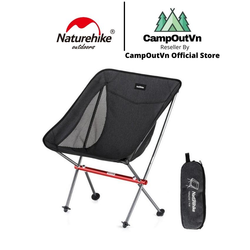 Ghế cắm trại naturehike campoutvn dã ngoại ghế gấp câu cá đen Nhôm 2019 A041
