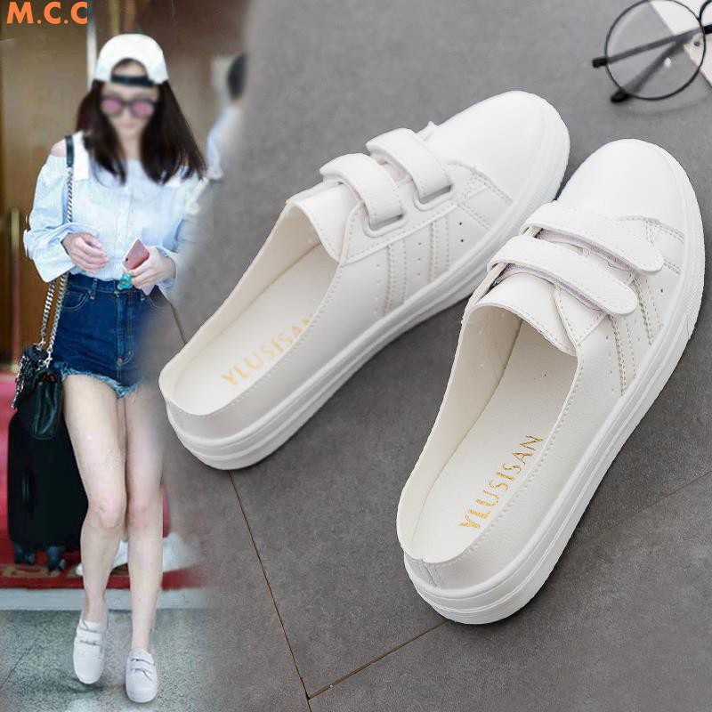 Giày thể thao thiết kế đế bằng hở gót phong cách trẻ trung cho nữ | BigBuy360 - bigbuy360.vn