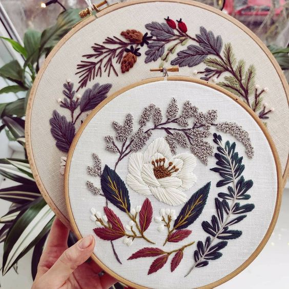 Bộ đồ nghề thêu thủ công DIY cho người mới bắt đầu/ KIT thêu Hoop HOA HỒNG LEO TRANG TRÍ NỘI THẤT/ BÁCH HÓA NA NA