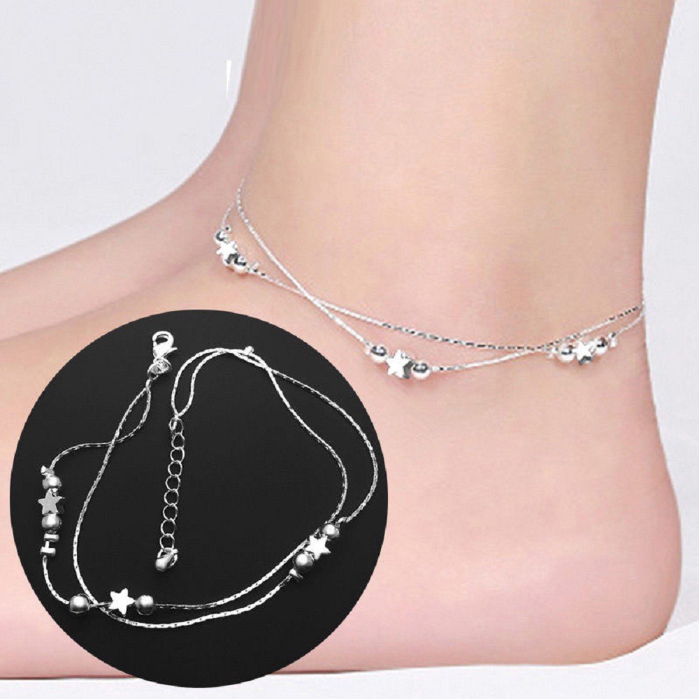 Lắc Chân Mạ BạC 925 HìNh Ngôi Sao Xinh XắN