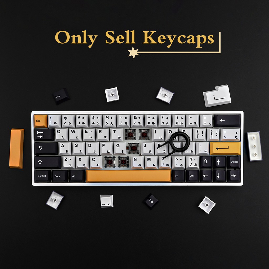 PBT Keycaps, 145 Keycaps Cherry Profile Dye-Sublimation Nhật Bản Keycap cho bàn phím cơ Cherry MX, Bố cục tiếng Anh , Bố cục ISO