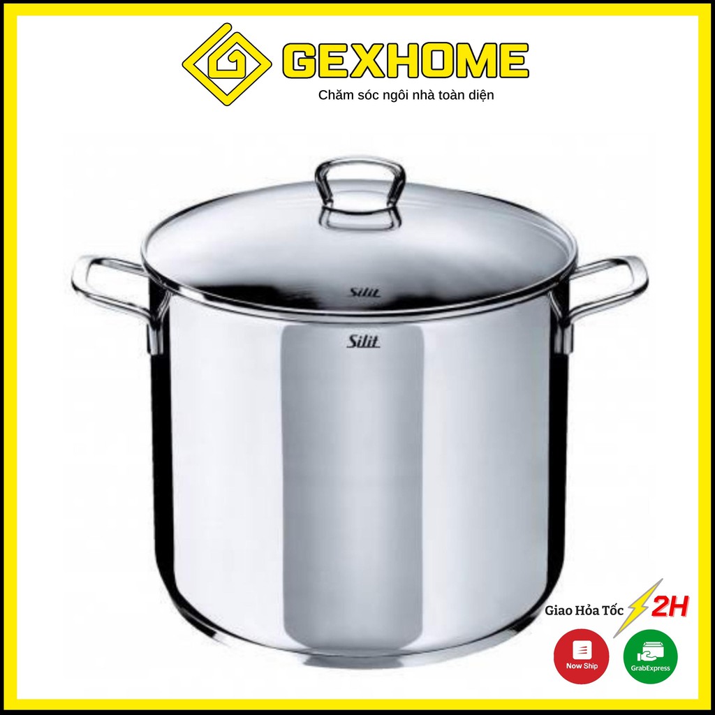 Nồi luộc gà Silit 28cm dung tích 12L - Dùng cho mọi loại bếp, chất liệu inox 18/10 [Hàng Đức]