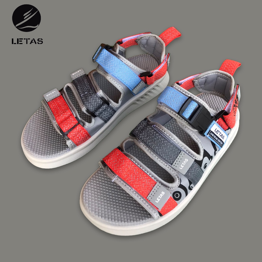 Sandal Unisex Letas D714 Cam Tro Xanh Phản Quang