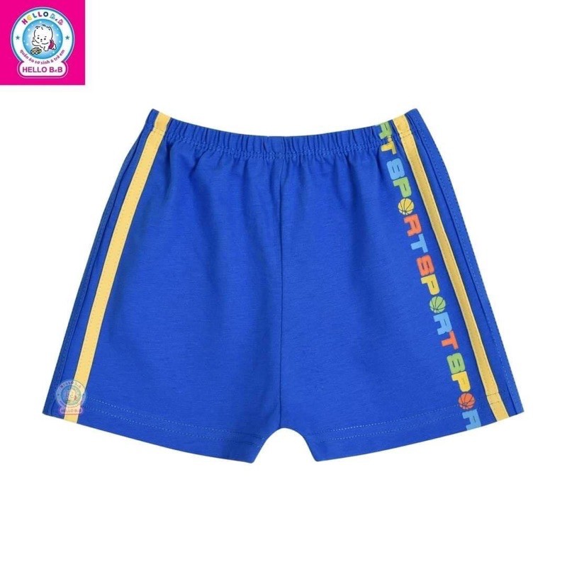 [Hello BB] Size bé 6-35kg Quần 3 sọc ngắn màu bé trai Hello BB | Hellobb - Kiddy and Mommy