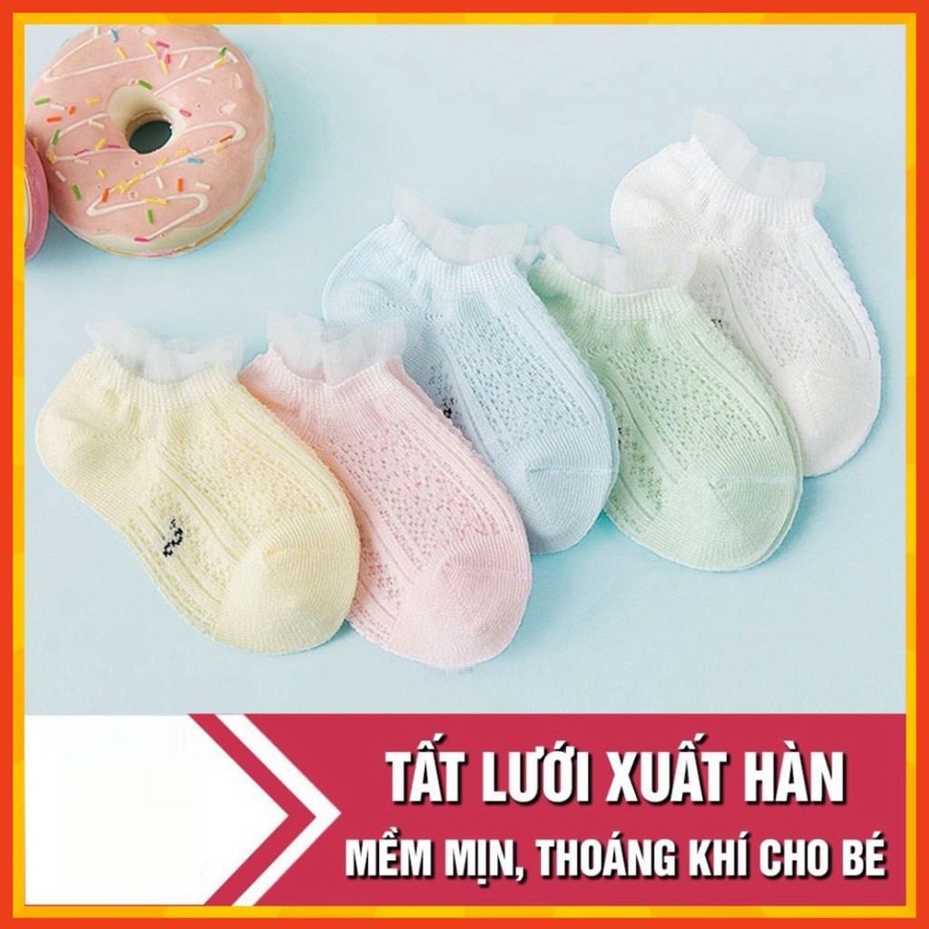 T17 Set 5 Đôi Tất Lưới Cho Bé Trai Bé Gái Xuất Hàn Hàng Quảng Châu Bao Chất