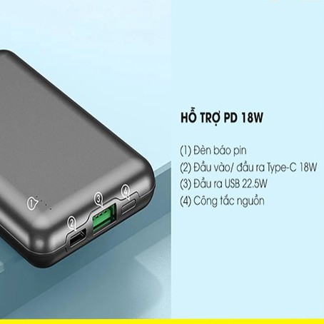 🌟CHÍNH HÃNG Pin Sạc Dự Phòng Mini Remax RPP-170 10.000mAh 22.5W - Có Đầu Ra Type-C 18W Cho Iphone - màu ngẫu nhiên