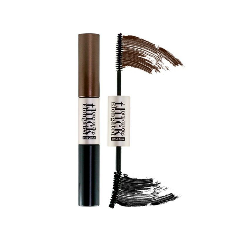 Mascara 2 Đầu 2 Màu Nâu Đen Sivanna Colors Thick Elongated Duo Colors HF918