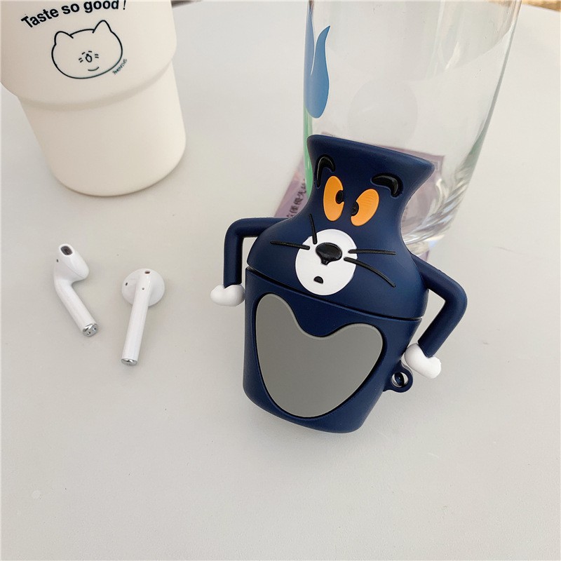 Case Vỏ Bọc Airpods 1&amp;2 Hoạt Hình Tom &amp; Jerry Bằng Silicon Dẻo Vỏ Bao Ốp Đựng Airpod - Chin Chin Shop