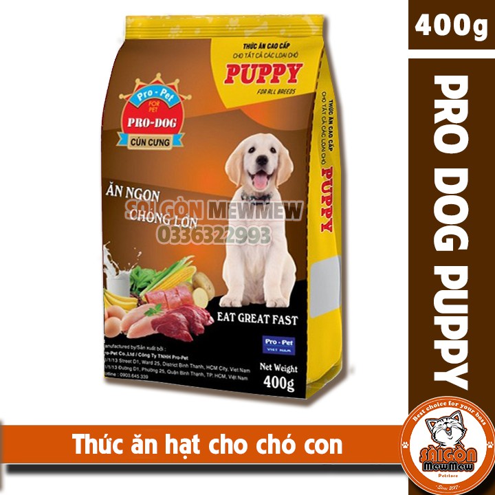 Thức ăn cho chó con Pro Dog Puppy gói 400g