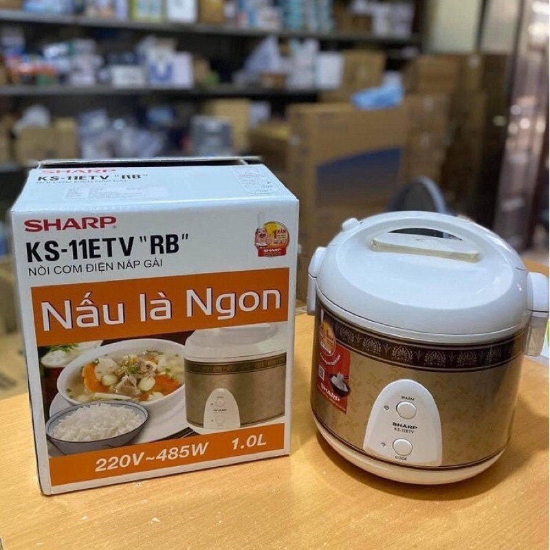 [Chính Hãng-Made in ThaiLand] Nồi cơm nắp gài Sharp 1 lít KS-11ETV, lỗi 1 đổi 1, bảo hành 12 tháng