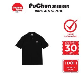 Áo polo who.a.u - steve short sleeve collar t-shirt màu đen - whhac2414u