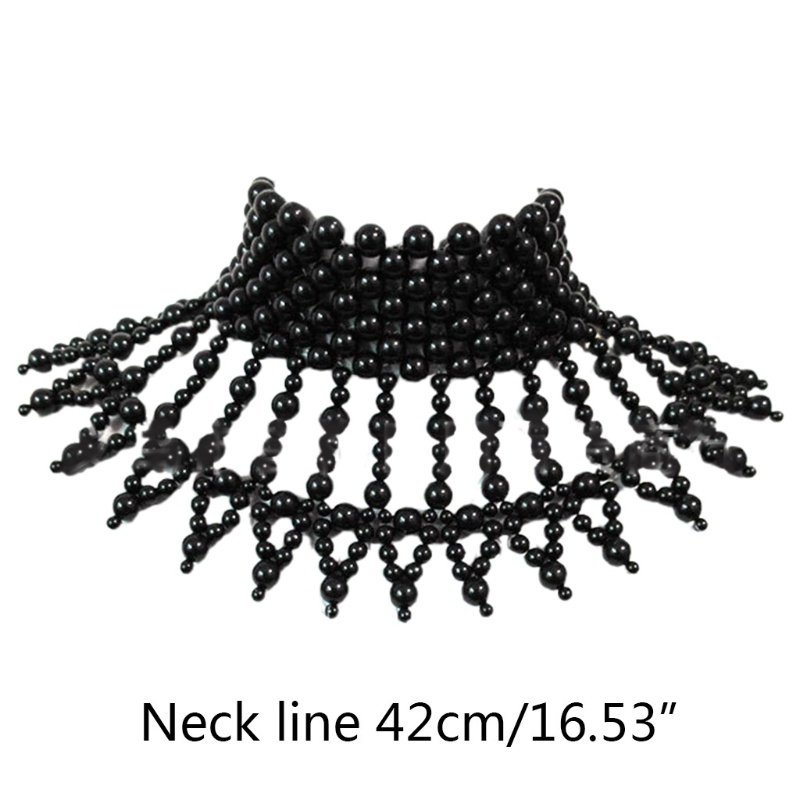 Vòng Cổ Choker Kết Hạt Ngọc Trai Nhân Tạo Handmade Thời Trang Cho Nữ