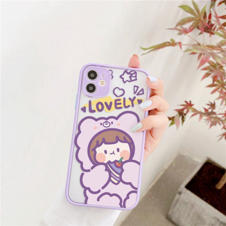 Ốp lưng iphone Roro Food nhám viền nổi cong 5/5s/6/6plus/6s/6splus/7/7plus/8/8plus/x/xr/xs/11/12/pro/max/plus/promax