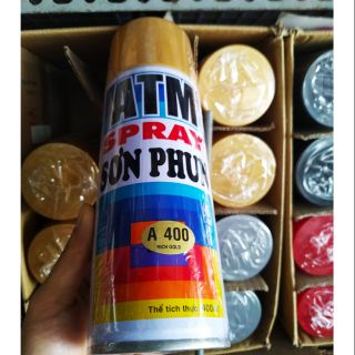 Sơn phun ATM màu A400 vàng đồng thùng 12 lon