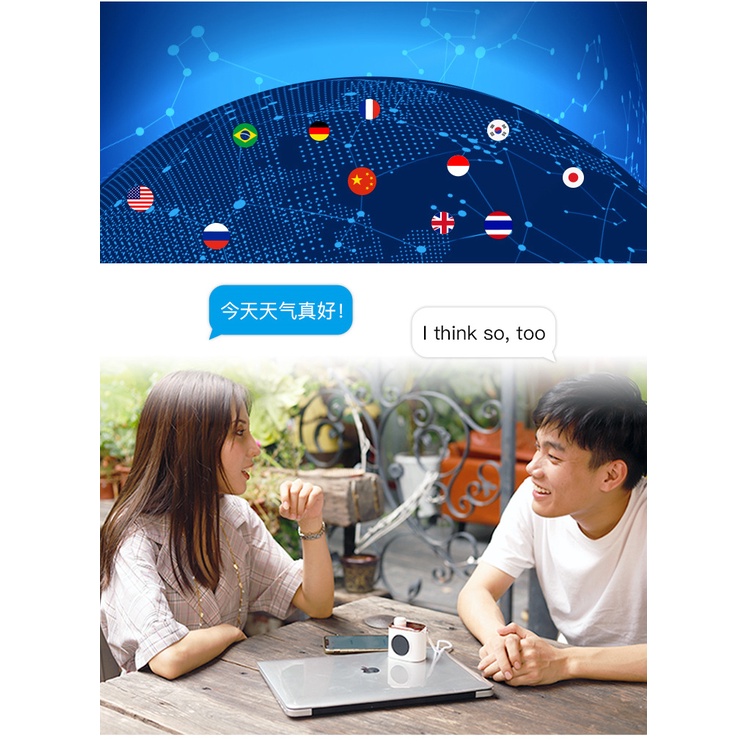 Tai Nghe Chuyển Đổi Âm Thanh Thông Minh Không Dây Bluetooth 80 Ngôn Ngữ Ngay Lập Tức 80