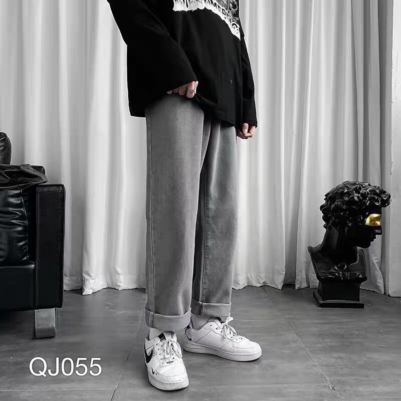 QJ055 - QUẦN JEAN BAGGY NAM WASH XÁM KHÓI | BigBuy360 - bigbuy360.vn