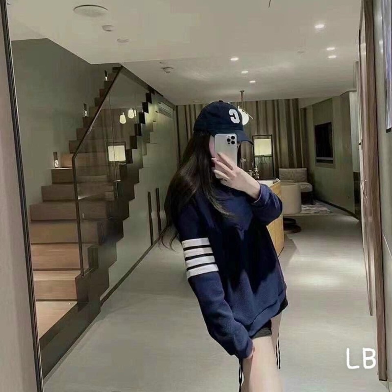 (Có sẵn) Áo sọc tay siu HOT TREND Chất liệu len xốp 2 mặt