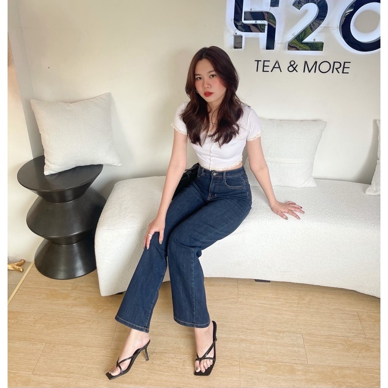 Quần jean nữ ống loe lưng cao dáng dài chất co dãn siêu tôn dáng QL03