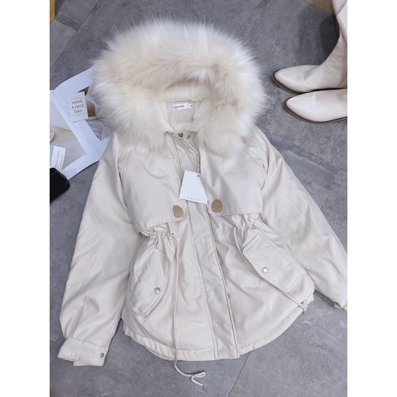 [Xả kho] Áo Khoác Phao Lót Lông Hai Cúc ( có sẵn+ảnh thật) | BigBuy360 - bigbuy360.vn