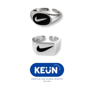 Nhẫn bạc nam nữ, nhẫn NIKE chất liệu titan thương hiệu KEUN