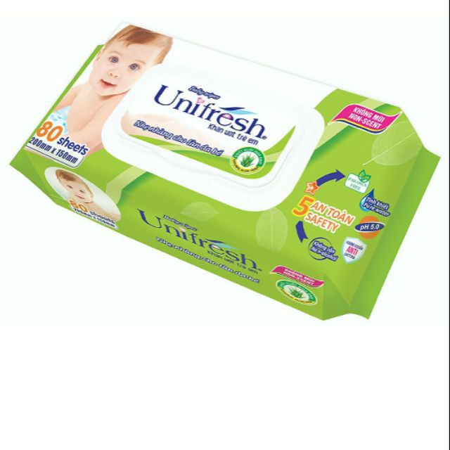 Combo 10 khăn ướt Unifresh không mùi 80 miếng