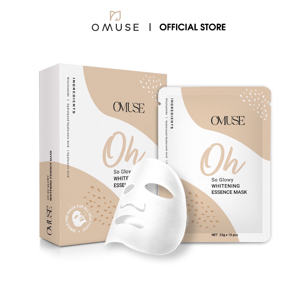 [Mã COSOMUSE34 giảm tối đa 90k đơn từ 800k] Mặt nạ dưỡng trắng da O'Muse Oh So Glowy Whitening Essence Mask 23g