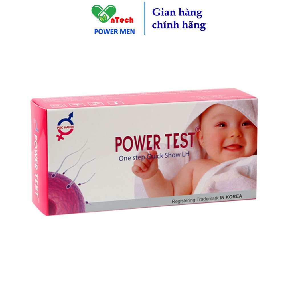 Que thử rụng trứng POWERMEN TEST giúp phát hiện chu kỳ rụng trứng nhanh và chính xác trên 99% hộp 5 que test và 5 cốc