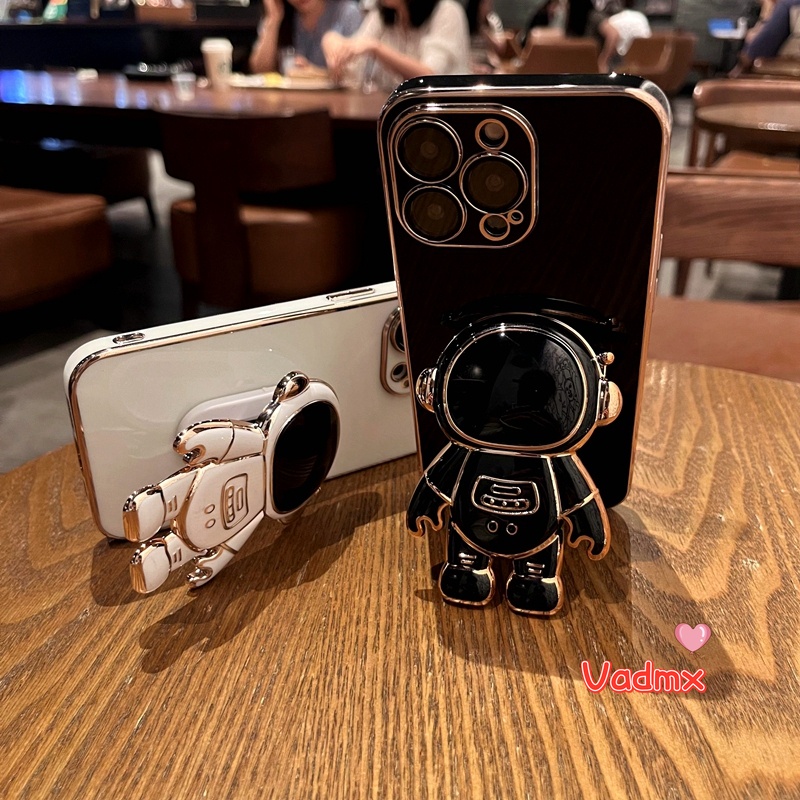 Ốp Điện Thoại Silicon Mềm Chống Sốc Có Giá Đỡ Hình Phi Hành Gia Sang Trọng Cho Xiaomi Mi 10 9 8 10T Lite Pro 10S 10i