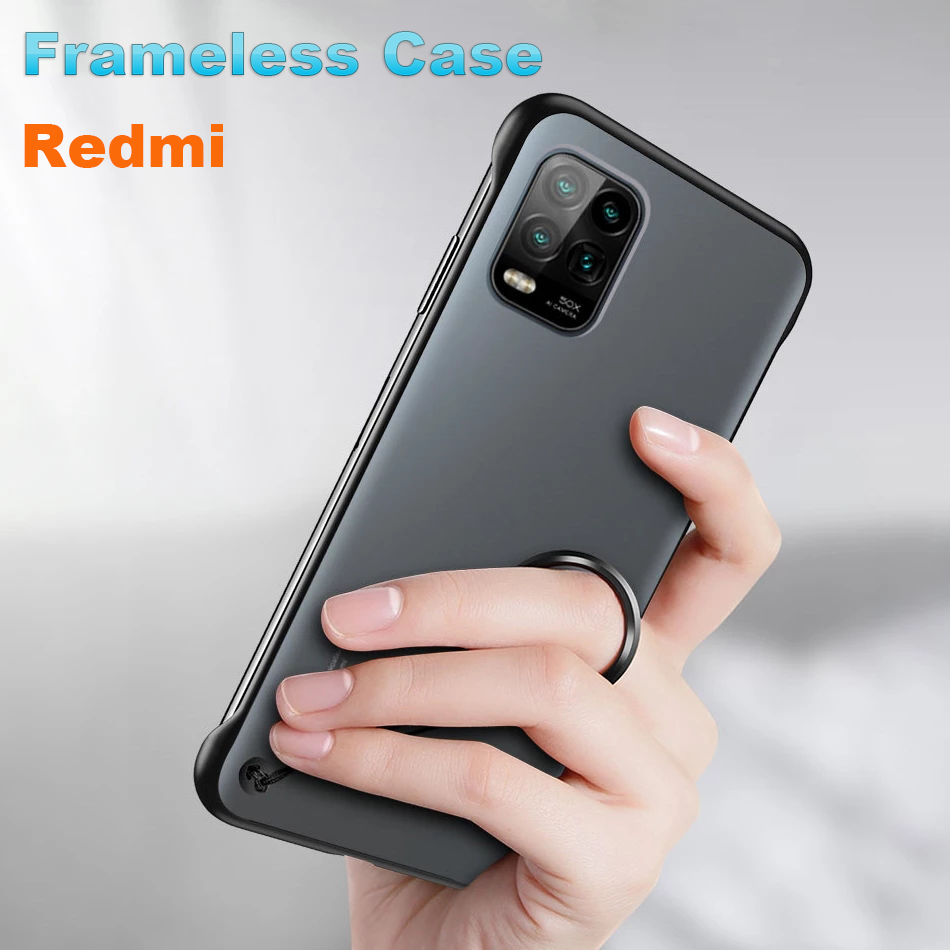 Ốp Lưng Cứng Siêu Mỏng Chống Sốc Có Vòng Đỡ Cho Xiaomi Redmi Note 9s / 9 / 8 / 7 / 6 / K30 Pro