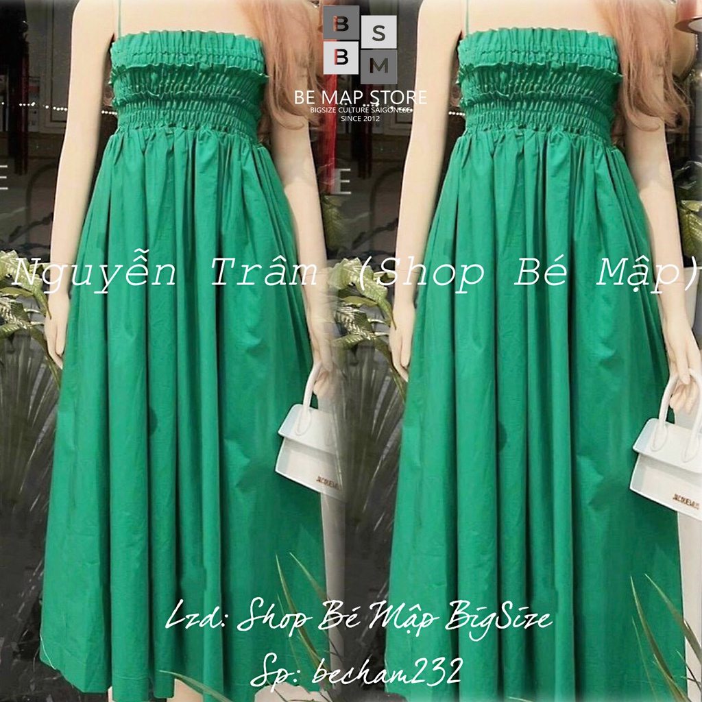 Đầm Maxi 2 Dây Nhún Ngực Cột Dây BigSize 60-85Kg