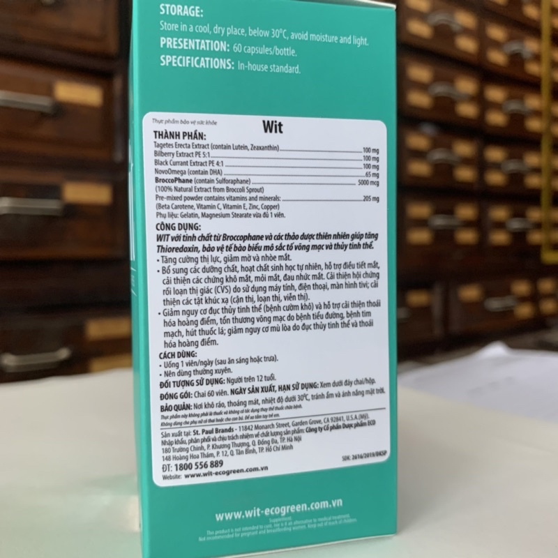 Wit - chai 60 viên - bổ mắt