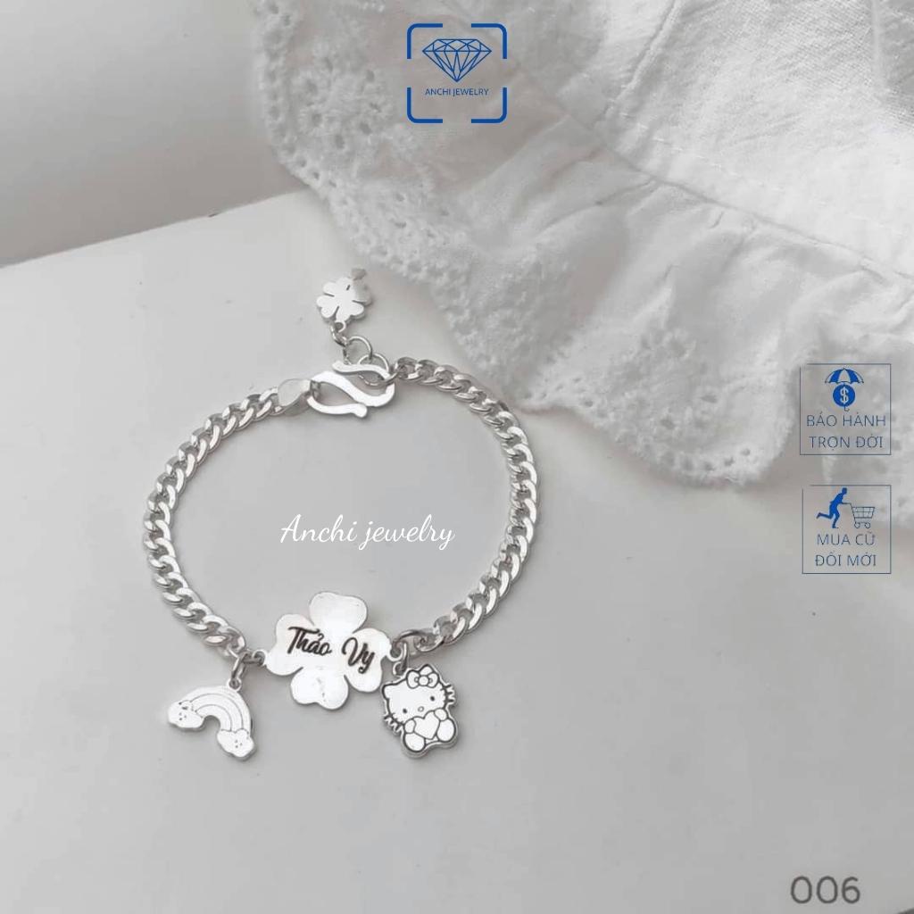 Charm bạc treo xỏ vòng lắc tay hình mèo dâu tây cherry gấu bông nhiều mẫu dễ thương