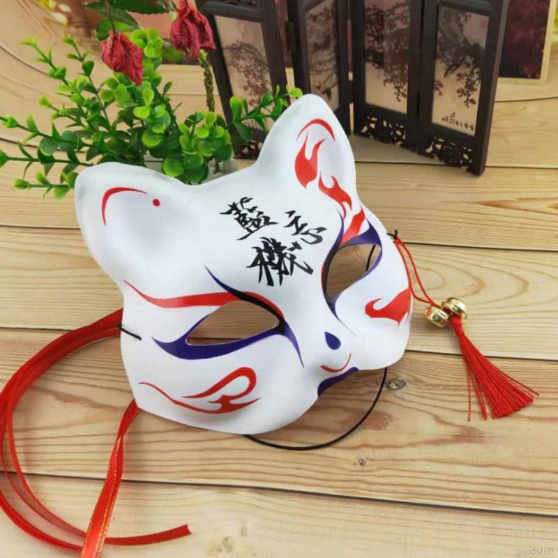 Mặt nạ PVC hình mặt mèo vẽ tay hóa trang phong cách Nhật Bản