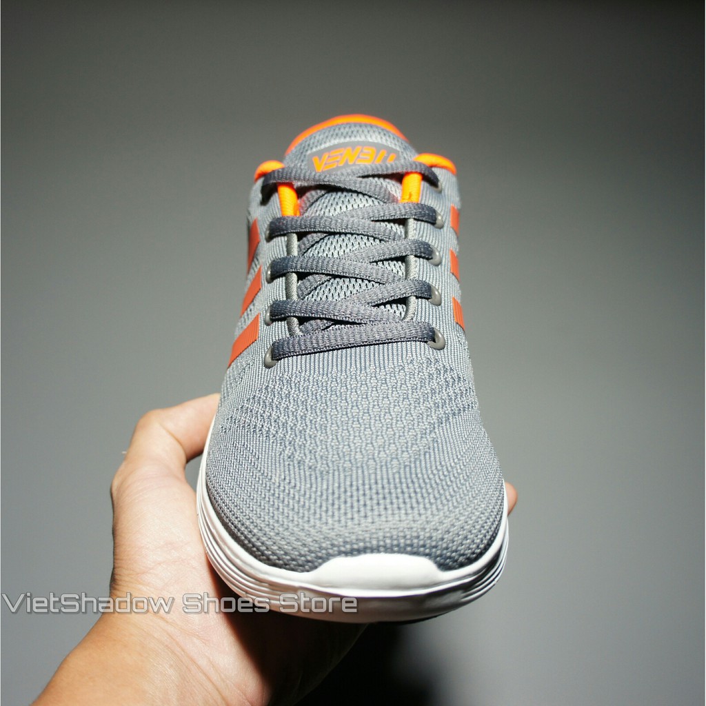 Giày thể thao nam | Sneaker nam thương hiệu Venbu màu ghi/cam - Mã SP: 25-ghi.cam