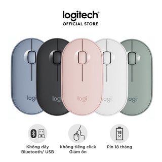 [Mã ELGAME giảm đến 500K] Chuột không dây Logitech Pebble M350 - Bluetooth/ USB, nhỏ gọn, giảm ồn, MacOS / PC
