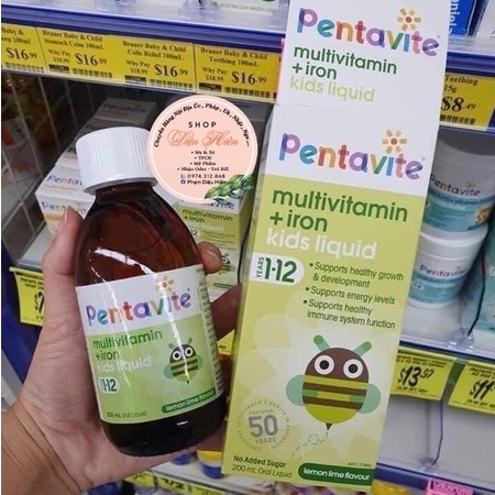 Vitamin tổng hợp và sắt cho bé 100ml - Pentavite Multivitamin iron