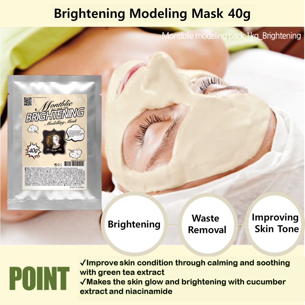 HÀN QUỐC  Gói mặt nạ bột Montblie 40g 7 loại Modeling Mask / Năng lượng, Làm mát, Phục hồi, Làm sáng, Lỗ chân lông, Độ ẩm, Dinh dưỡng / 40g x 1 EA