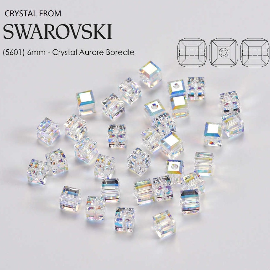 Hạt Pha Lê Swarovski 5601 Vuông - Size 6mm