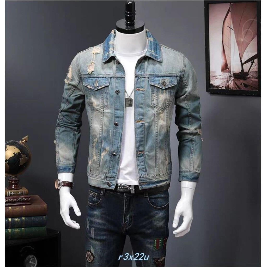 Áo khoác Jean Hàng Quảng Châu -  Jean turquoise -  Mẫu Mới 2020 | BigBuy360 - bigbuy360.vn