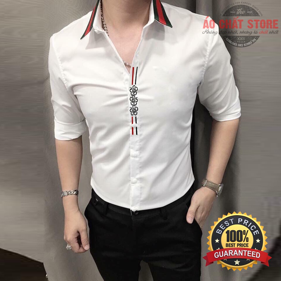 Áo Sơ Mi Nam Caro Họa Tiết Cách Điệu Cao Cấp Hàng Chuẩn Shop