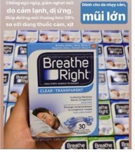 Miếng dán chống ngáy Breathe Right - mỹ- Tách lẻ