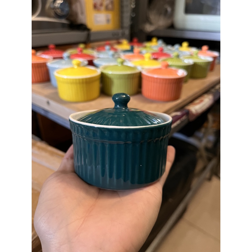 Hũ sứ cốc khuôn Ramenkin có nắp đậy làm caramen nướng bánh