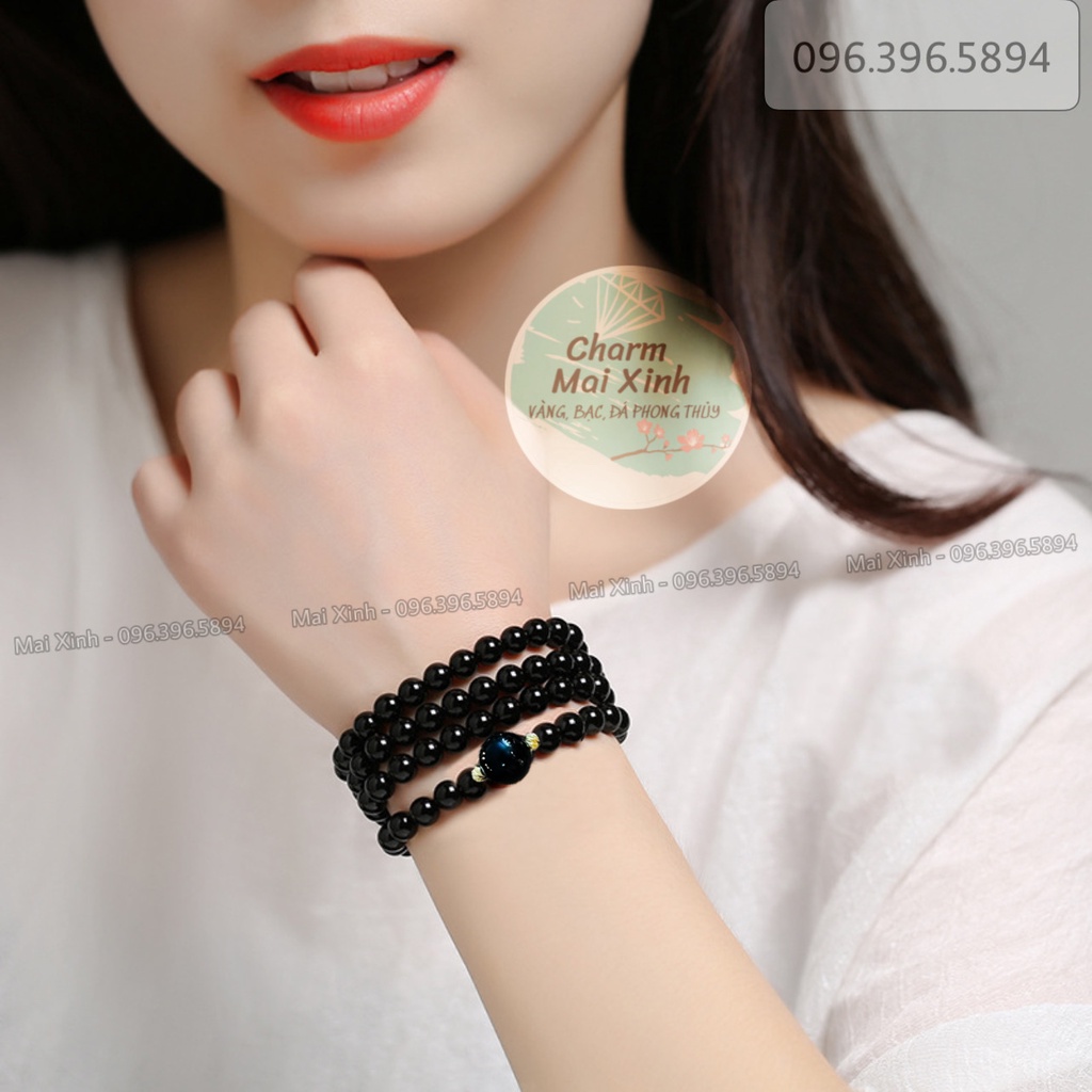 Bộ Chuỗi Vòng Đá 108 Hạt 6mm + Hộp đựng (CÓ ẢNH + VIDEO THẬT) - vòng tay phong thuỷ cao cấp nam nữ, phụ kiện vòng cổ