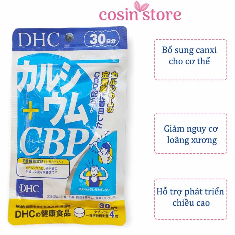 Viên Uống Bổ Sung Canxi DHC Calcium + CBP 120 Viên 30 Ngày Dùng