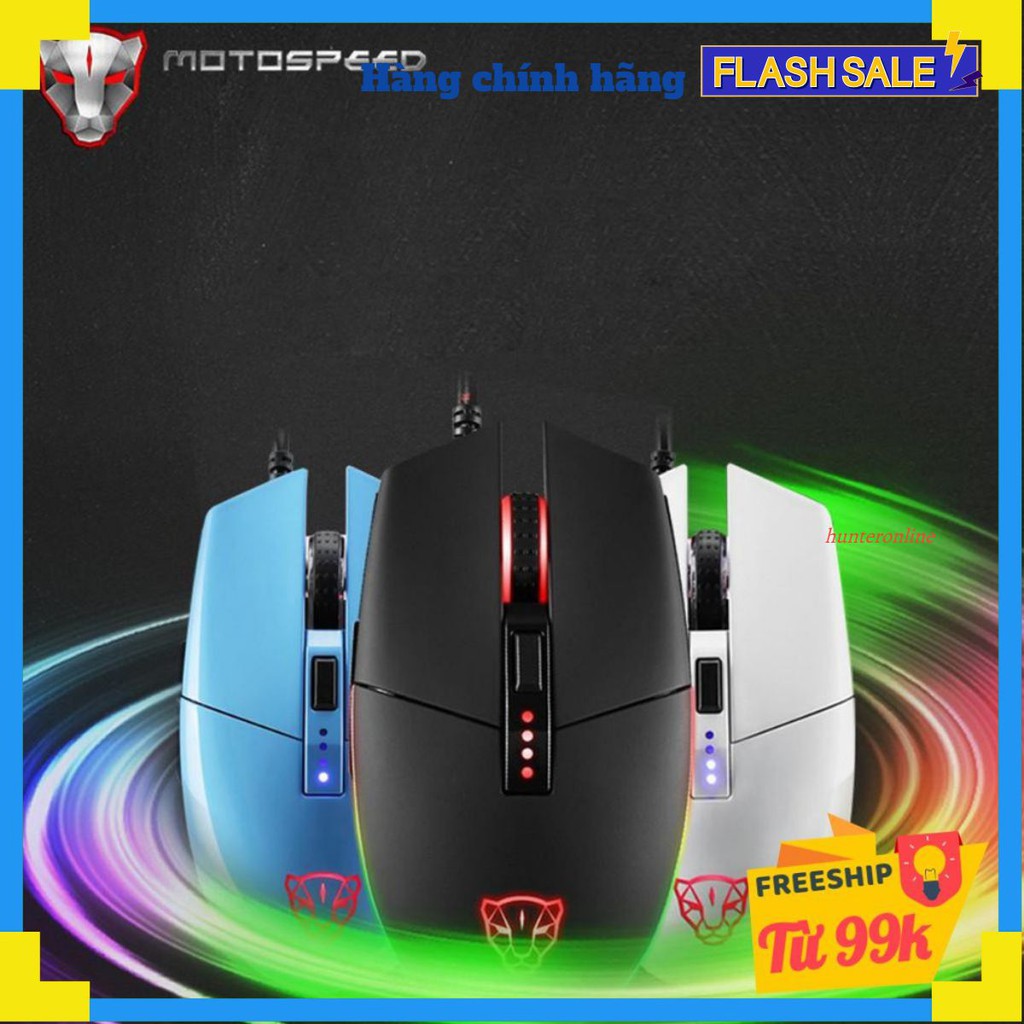 Chuột Gaming MOTOSPEED V50 Gaming mouse có LED RGB thay đổi theo DPI - hàng chính hãng