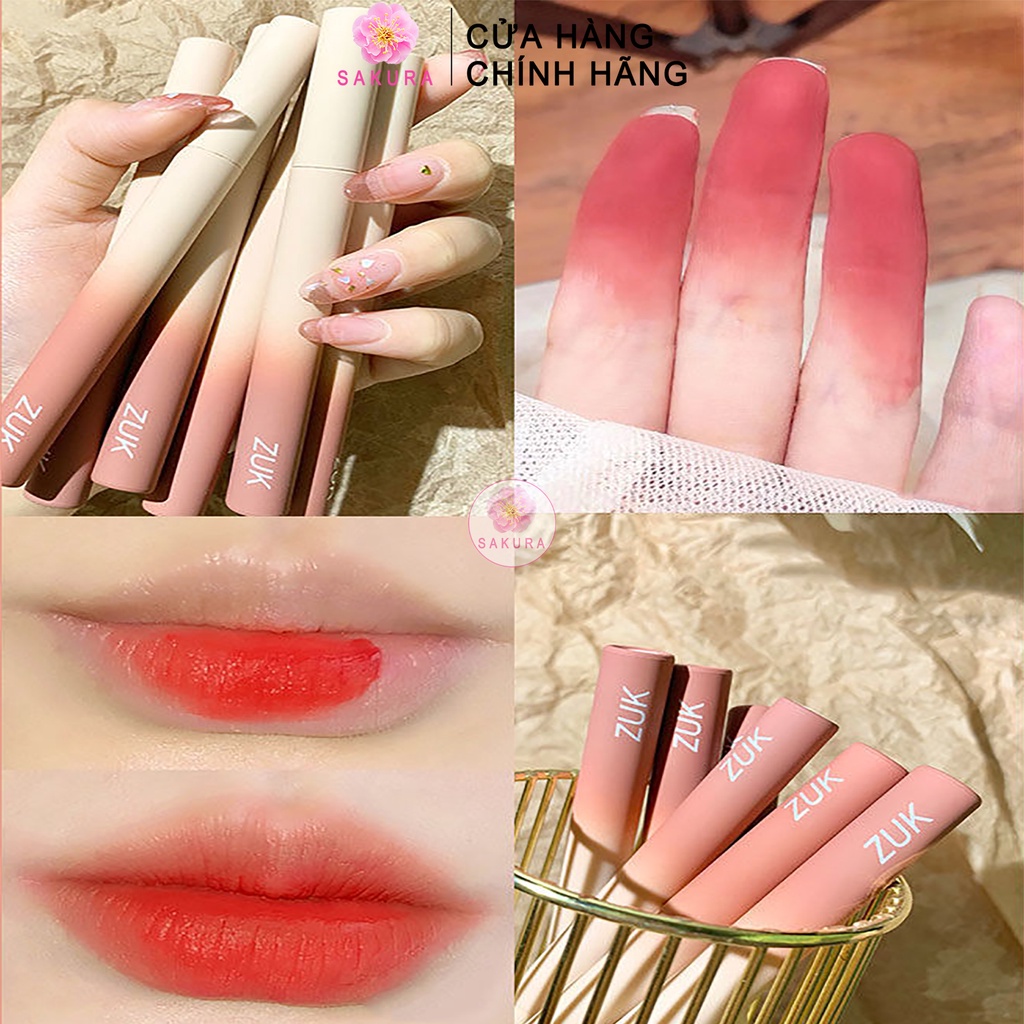 Son kem lì zuk vỏ gradient tint môi xinh xắn dưỡng ẩm nhung mịn lâu trôi cao cấp nội địa trung SAKURA