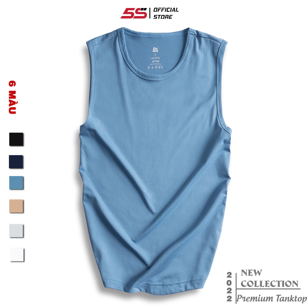 Áo Sát Nách Nam Cotton 5S (6 màu), Kiểu Dáng Thể Thao, Siêu Mát, Thấm Hút Mồ Hôi, Co Giãn Tốt (ATT22099) 🥇